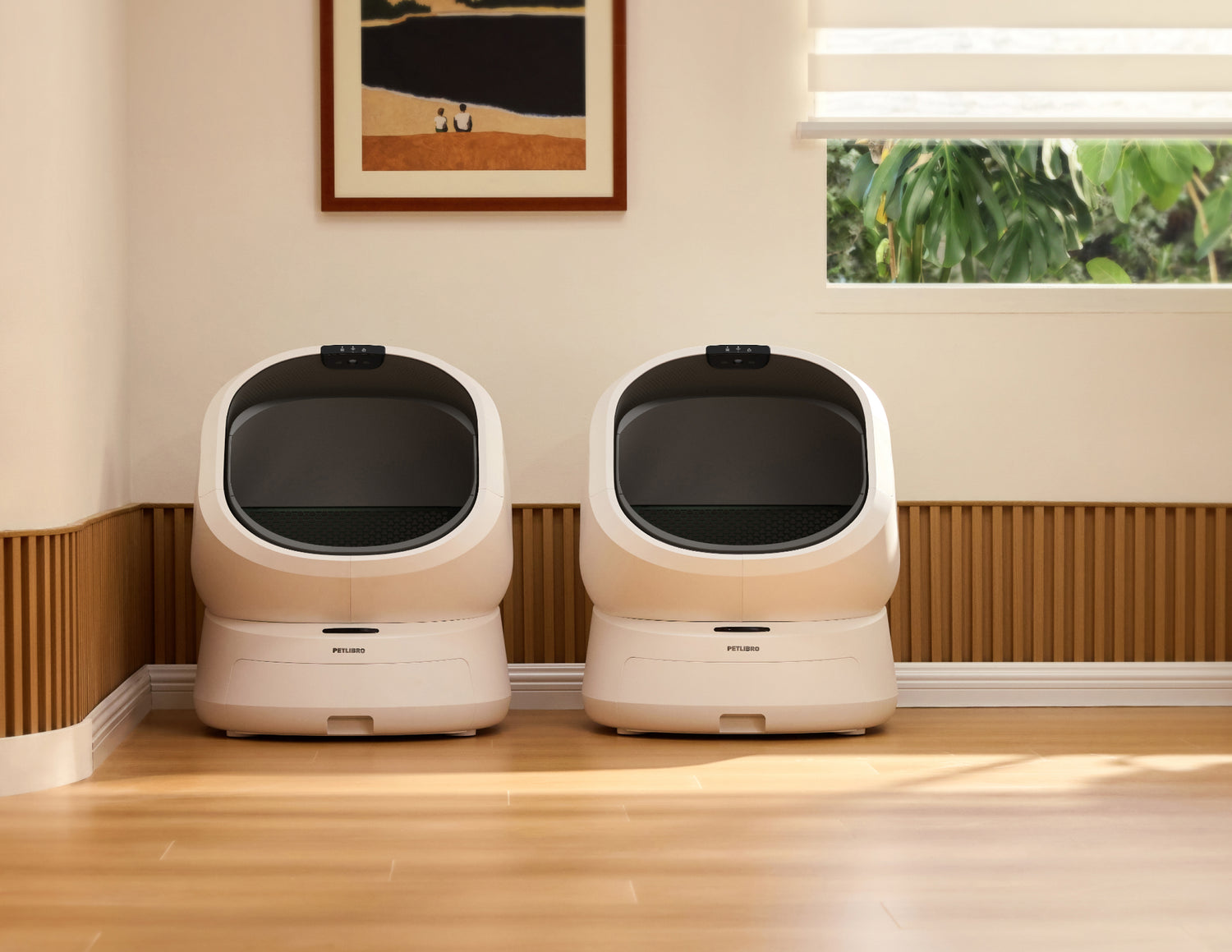 Petlibro Petlibro Luma odor control luma smart litter box, white automatic self cleaning cat litter box pair by window, deodorizer