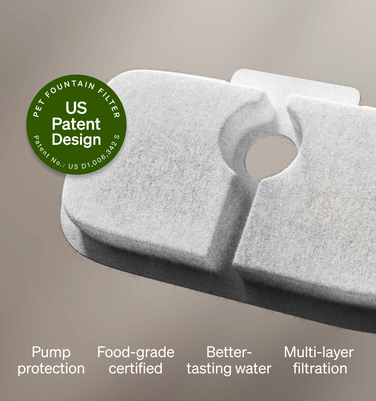 Petlibro rfid cat feeder filter pad close-up; pet feeder for multiple cats, reliable wifi cat feeder, proof of feeding camera, portion control, petlibro vs petkit best automatic cat feeder reddit